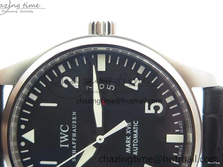 MIROTIME 0108 Affordable Mark XVII IW326501 FKF 1:1 Best Edition Black Dial on Black Leather Strap 7131